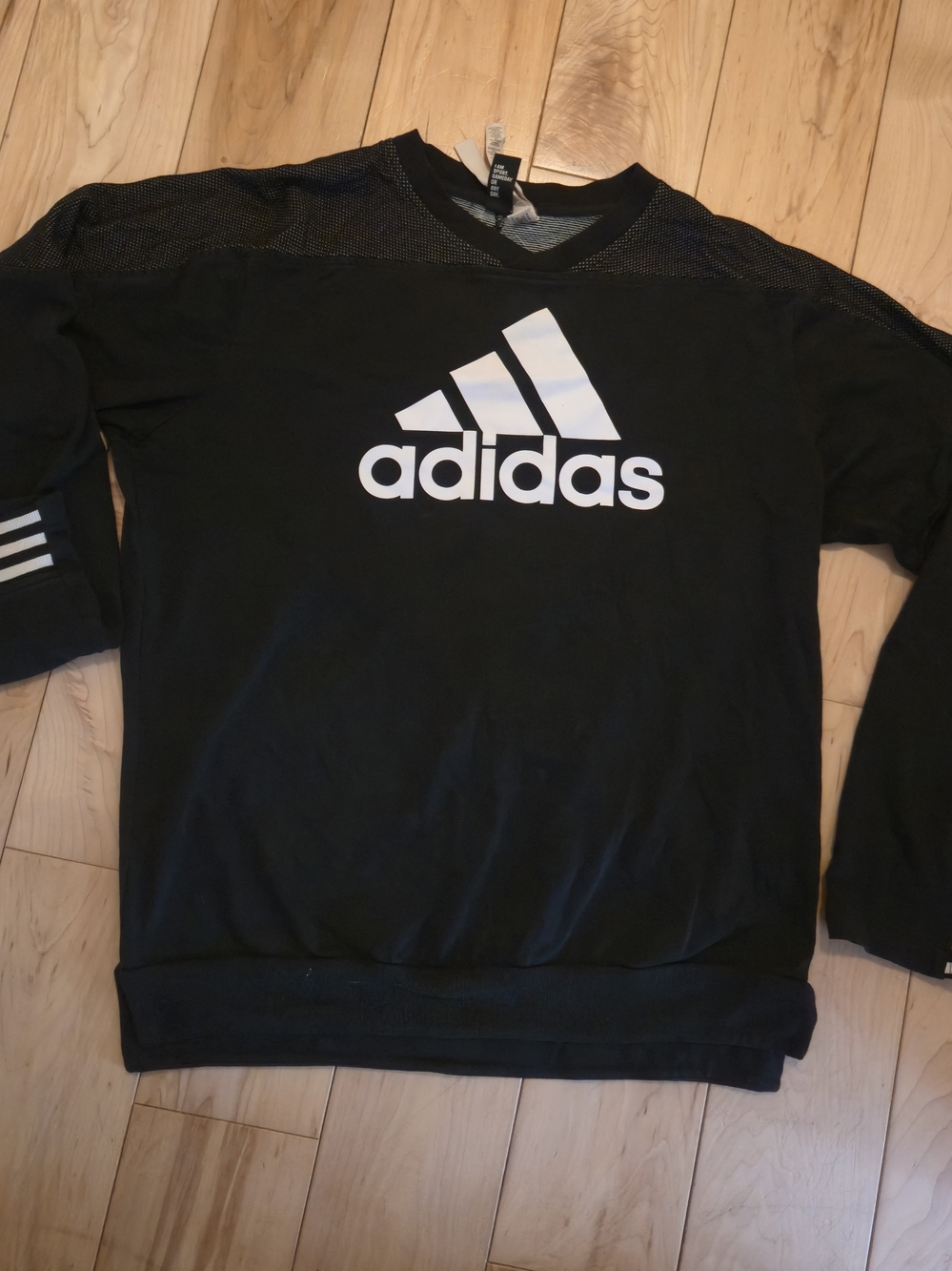 adidas Black Crewneck Sweatshirt with White Logo